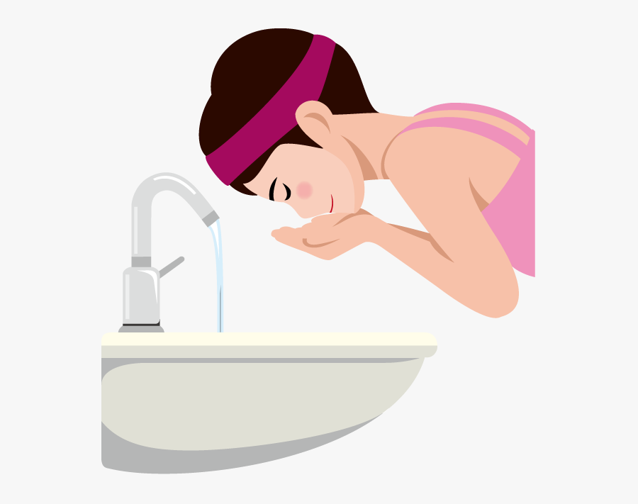 Transparent Washing Face Clipart - Girl, Transparent Clipart
