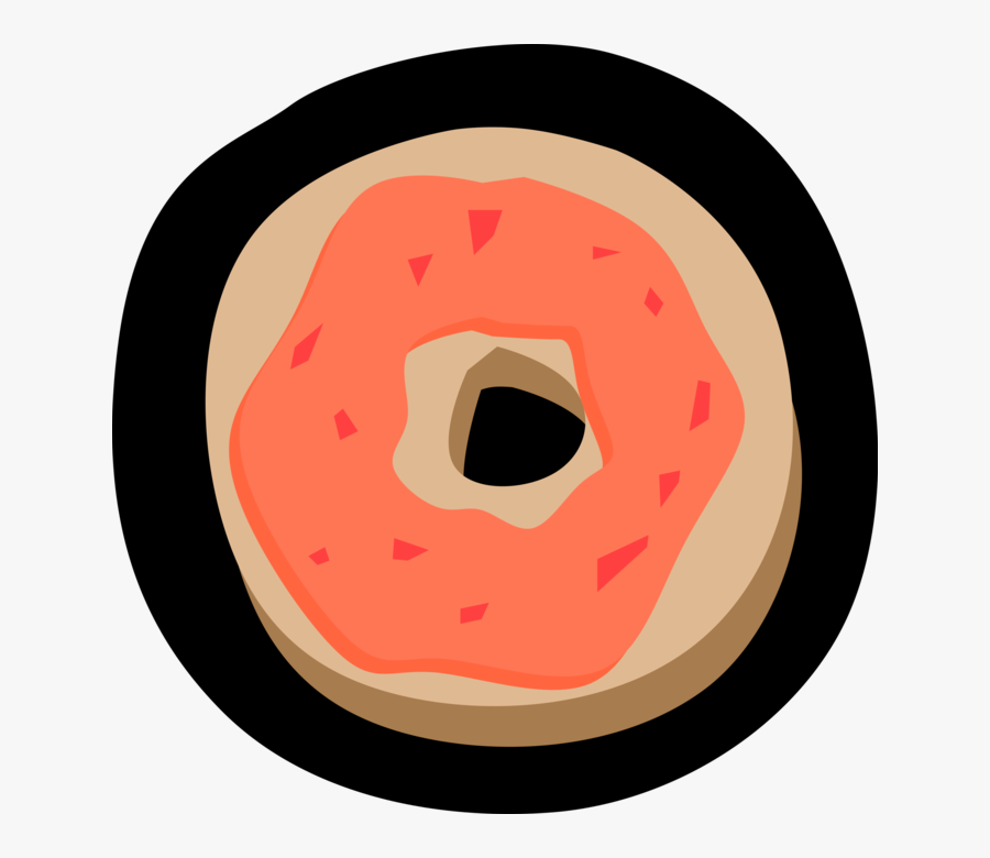 Vector Illustration Of Baked Leavened, Doughnut-shaped - Circle, Transparent Clipart