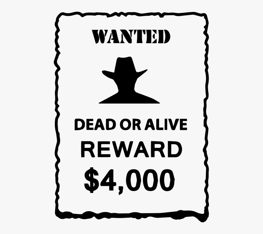 Western Wanted Sign Cowboy, Transparent Clipart