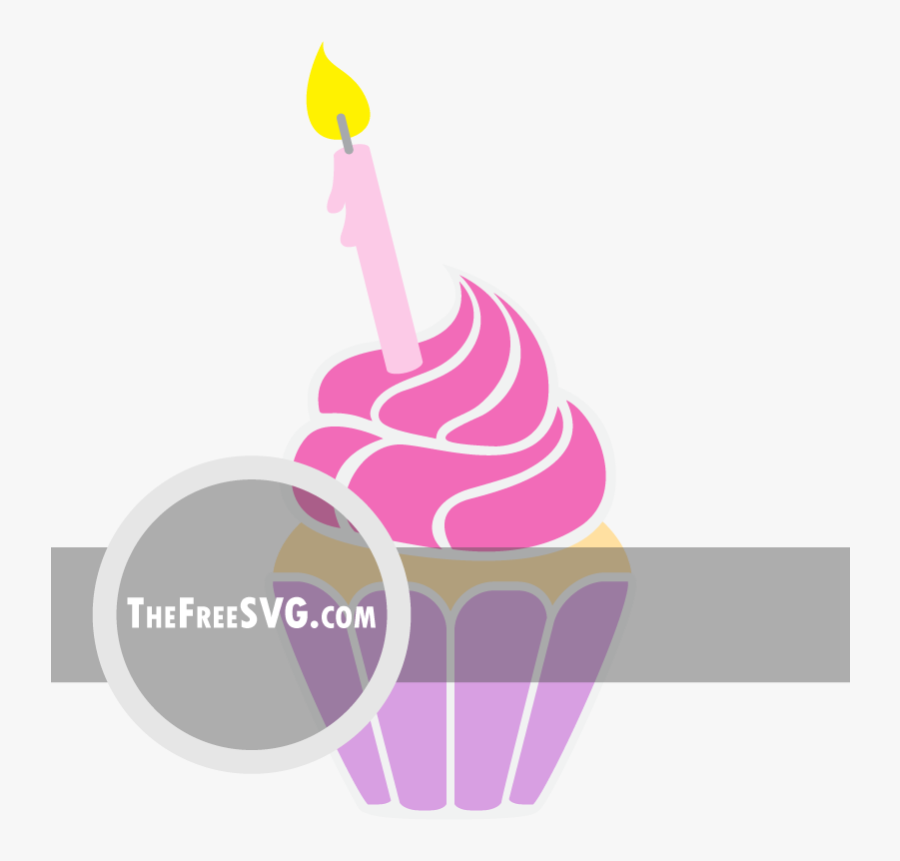 Pink Birthday Cupcake - Birthday Cupcake Svg Free, Transparent Clipart