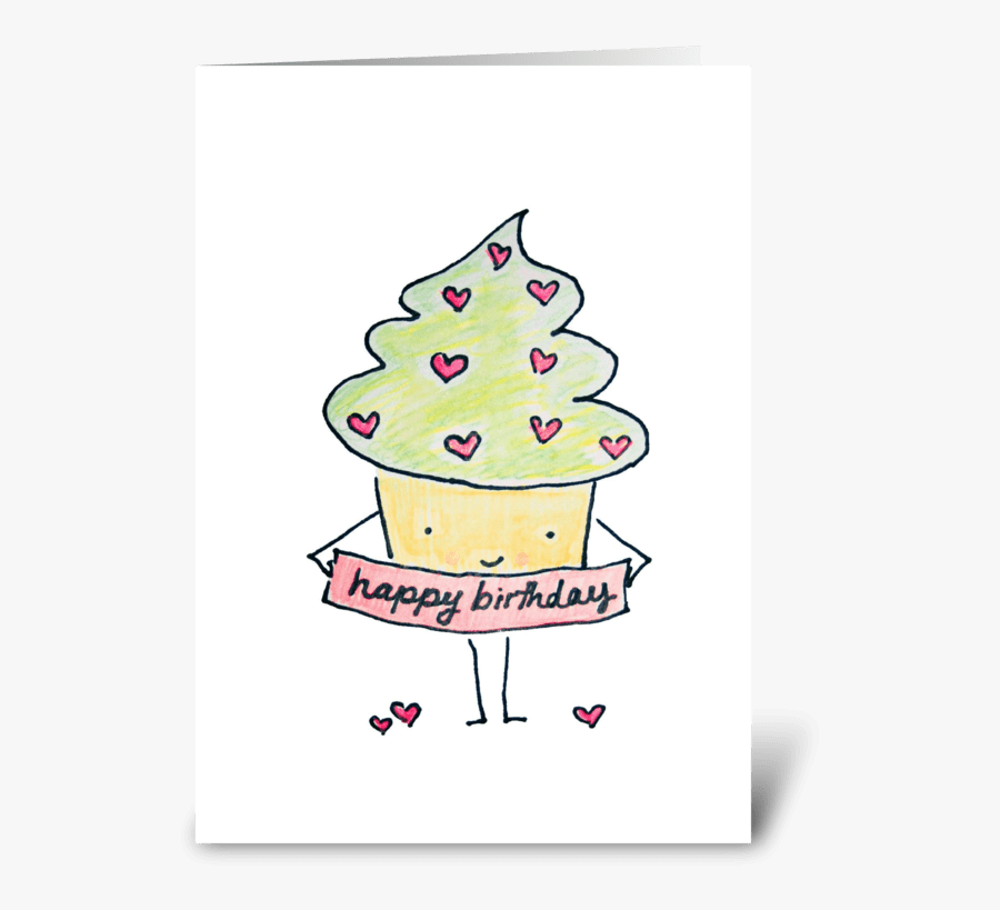 Sassy Birthday Cupcake Greeting Card - Buttercream, Transparent Clipart