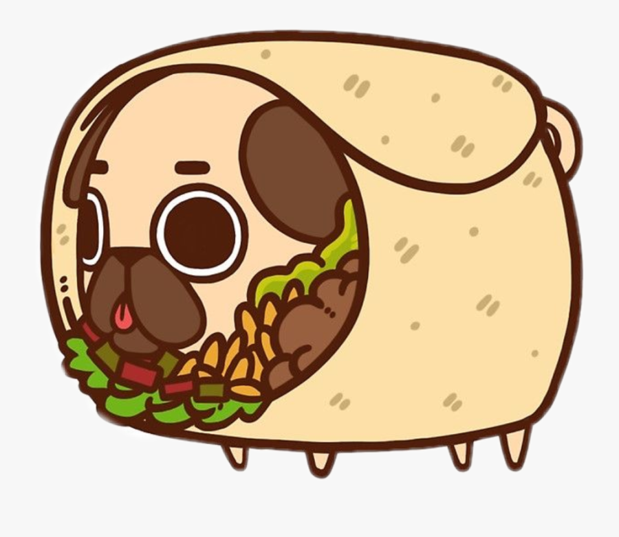 #burrito #dog #food #yummy #fastfood - Puglie Pug, Transparent Clipart