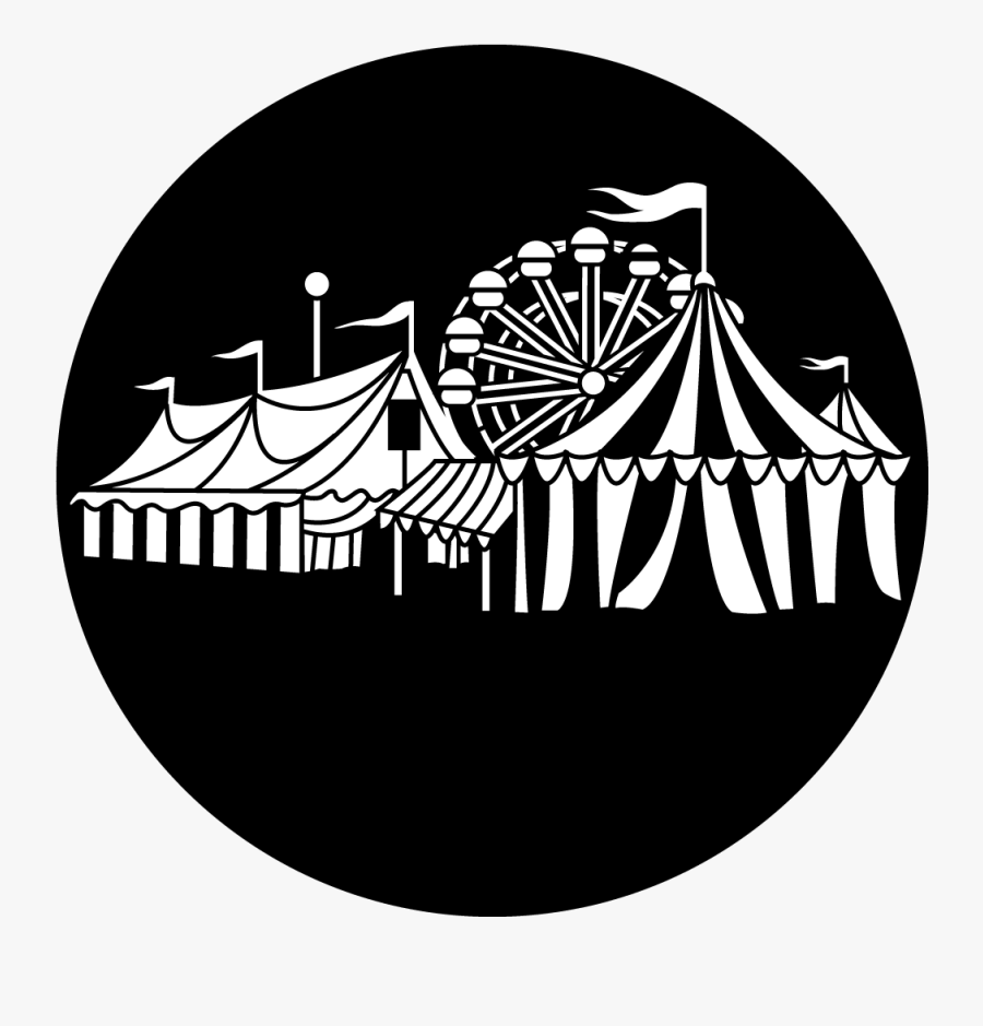 Black And White Circus Tents, Transparent Clipart