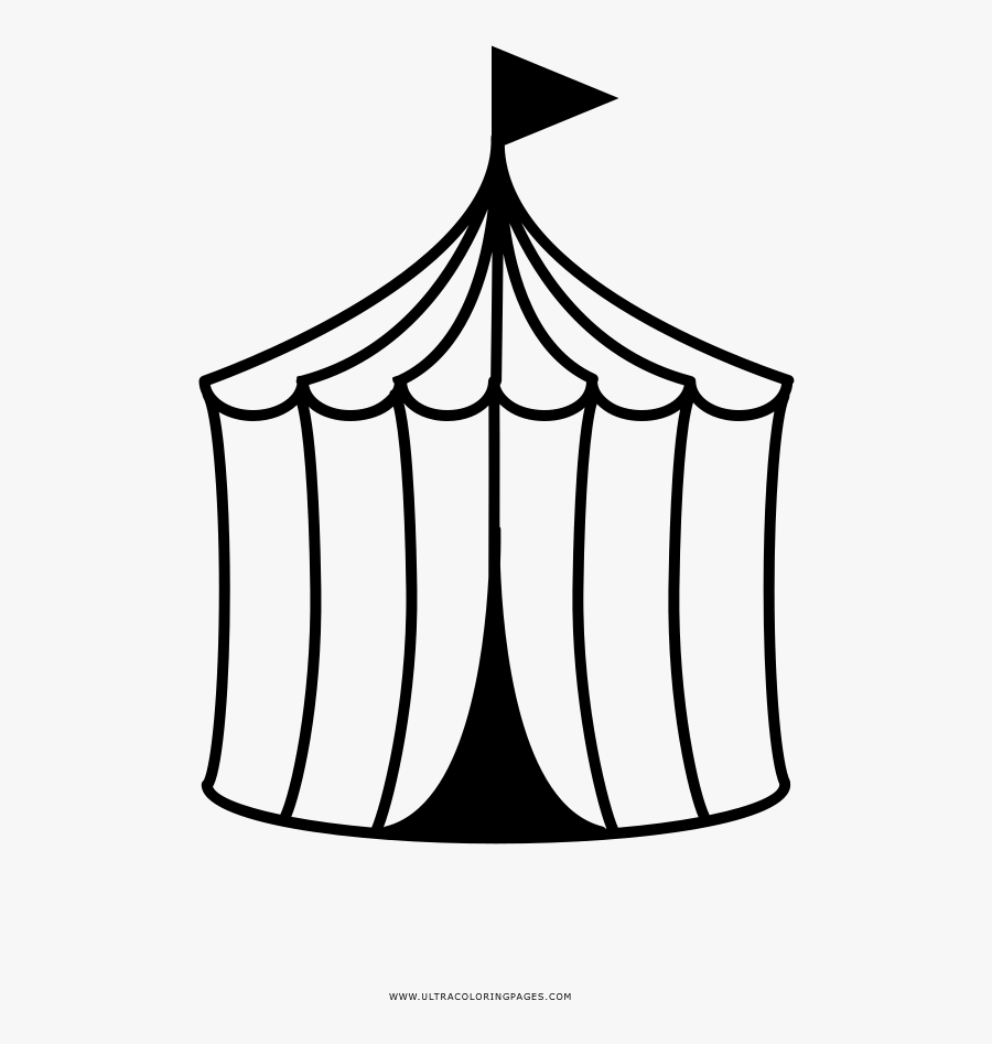 Circus Tent Coloring Page - Circus Background Coloring Pages, Transparent Clipart