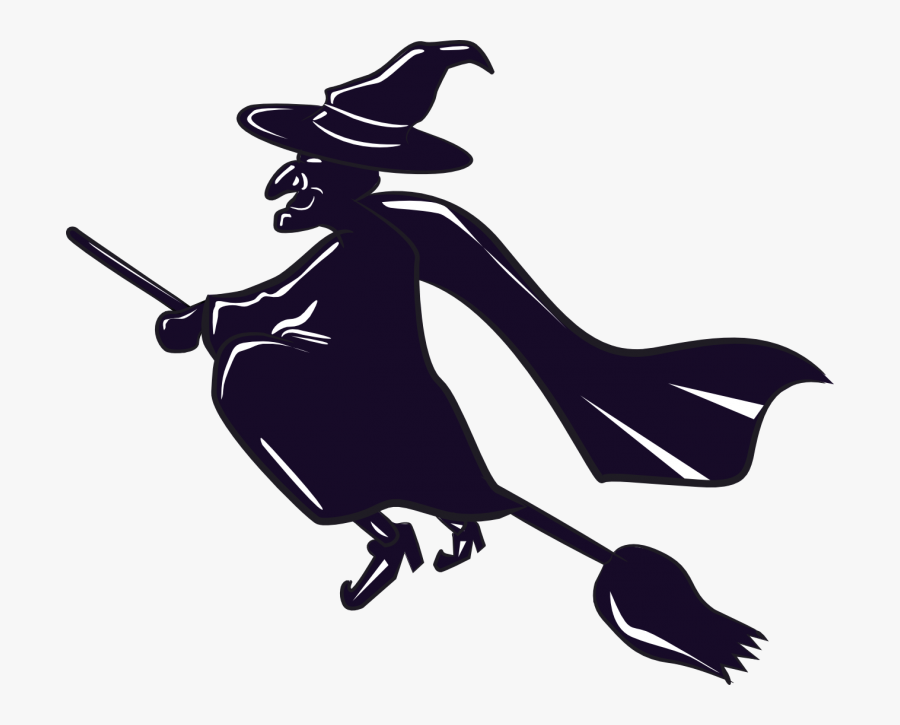Clip Art Witch"s Broom Witchcraft Openclipart - Witch On A Broomstick Clipart, Transparent Clipart