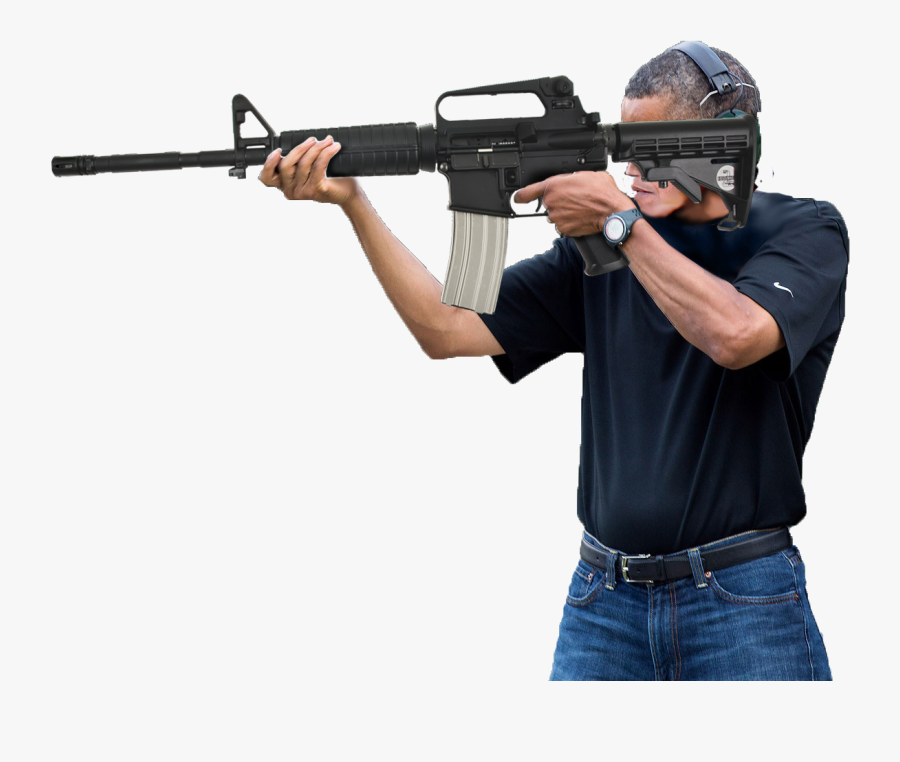 White House Shooting Sport Skeet Shooting Shooting - Obama With Gun Transparent, Transparent Clipart