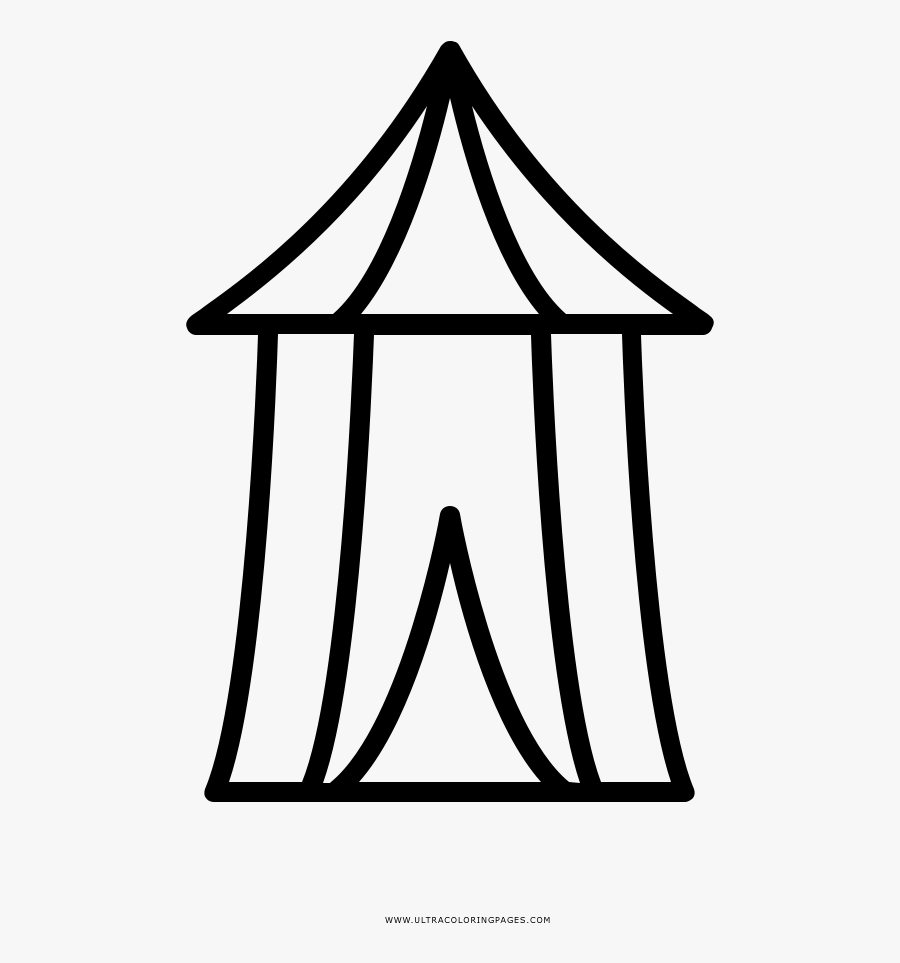 Circus Tent Coloring Page - Circus Tent Clipart Black And White, Transparent Clipart