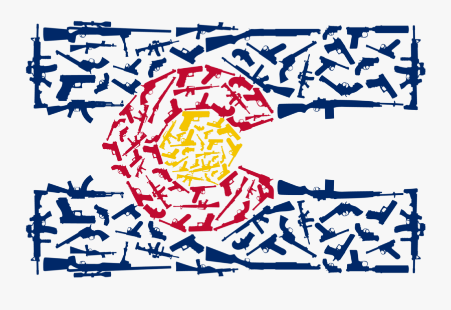 Colorado Flag With Guns, Transparent Clipart