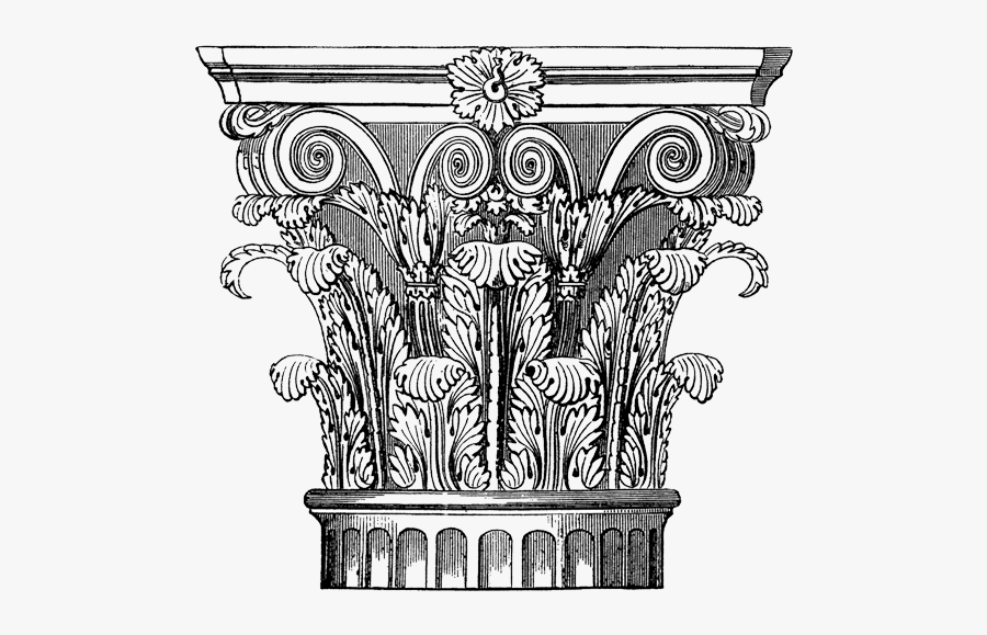 Volute - Acanthus Leaves On Capitals, Transparent Clipart