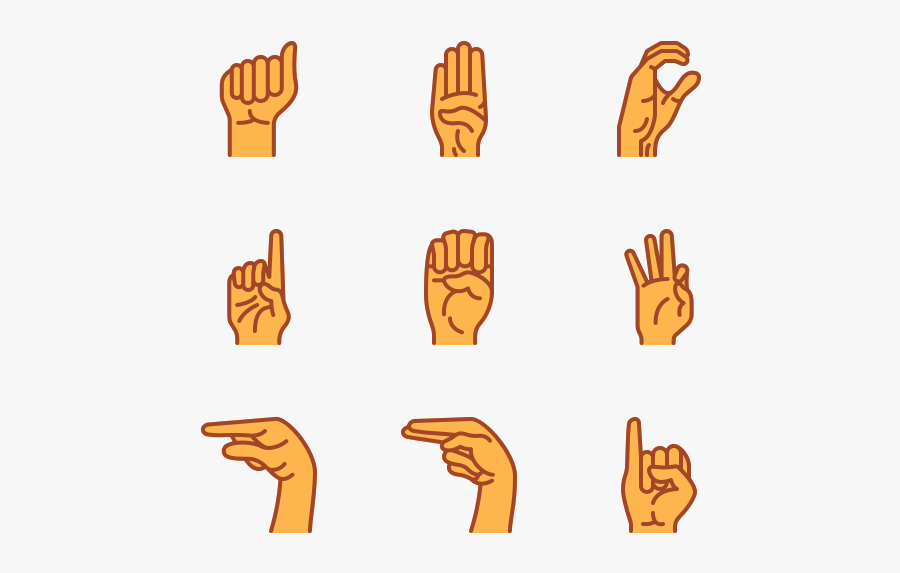 Yellow,finger,sign Language,hand,line,clip Art,thumb,icon,gesture - Sign Language Icon Png, Transparent Clipart