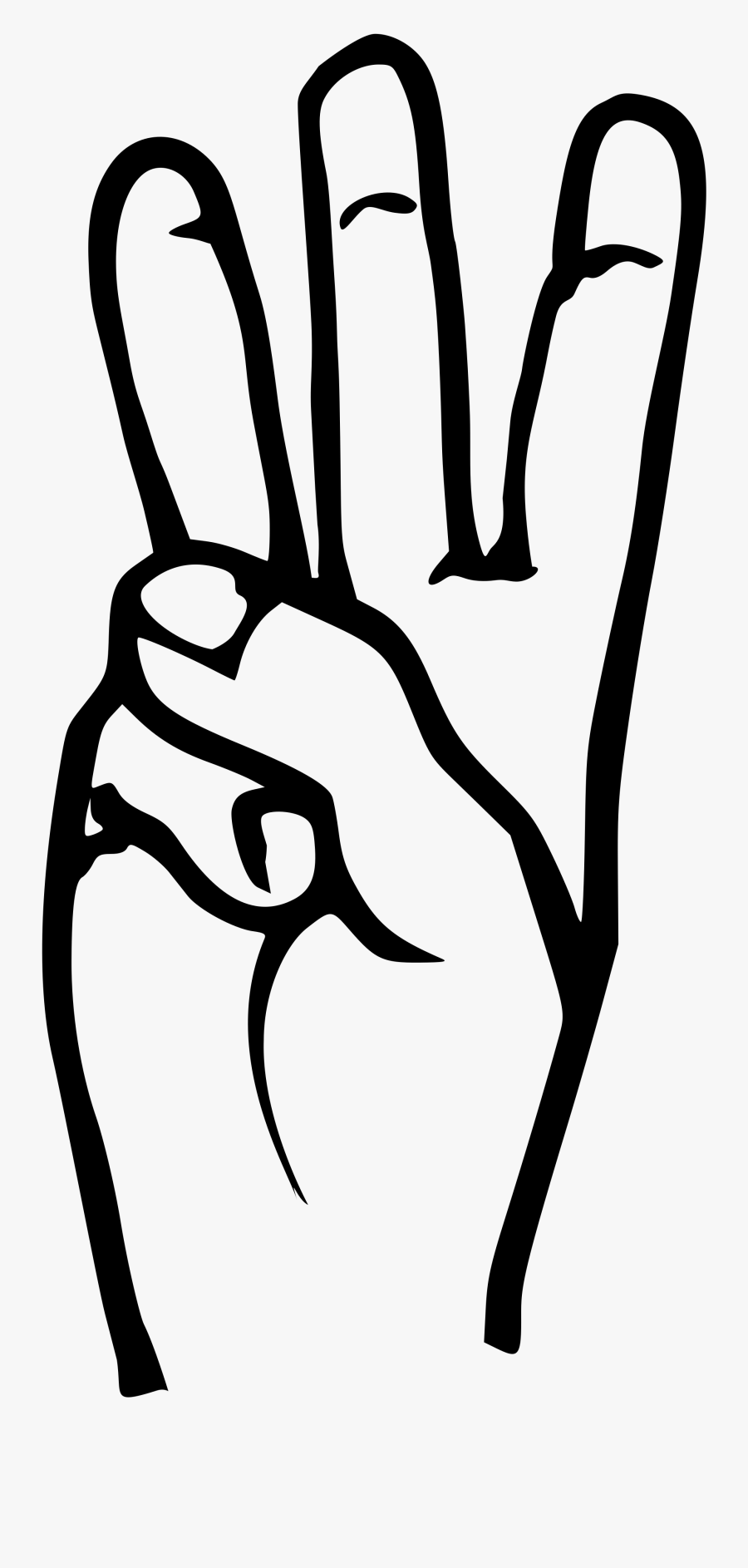 American Sign Language W Clipart , Png Download - W Hand Sign Language, Transparent Clipart