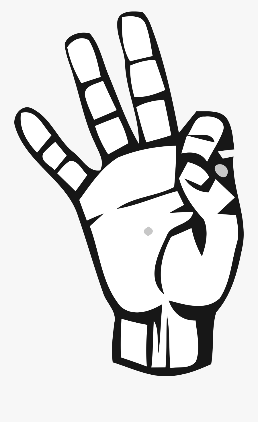 Transparent Deaf Clipart - Sign Language Number 9, Transparent Clipart