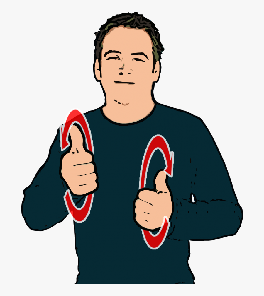 Both Hands Closed With Thumbs Up Make Forward Circles - British Sign Language Dog, Transparent Clipart