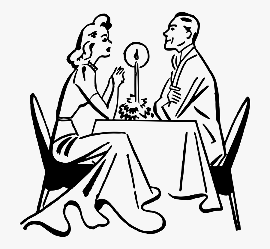 Art,monochrome Photography,text - Couple Dinner Clipart, Transparent Clipart