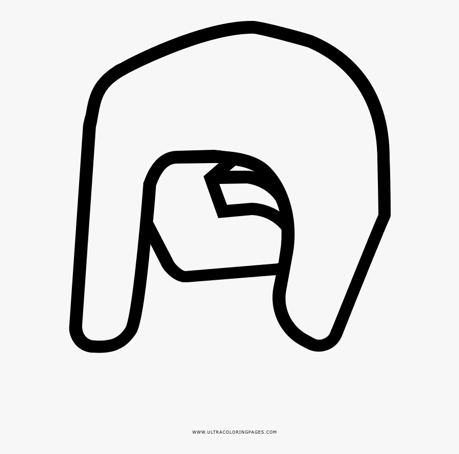 Sign Language Q Coloring Page - Line Art, Transparent Clipart