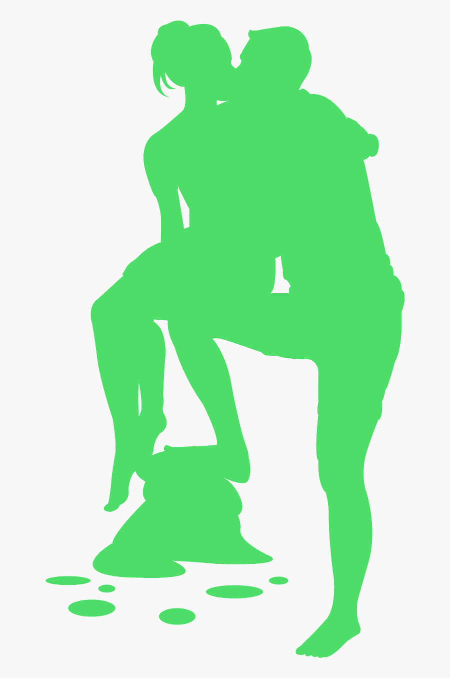 Couples Silhouette Umbrella, Transparent Clipart