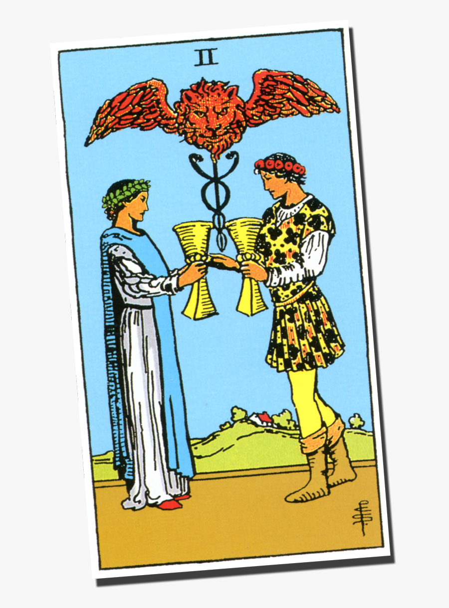 The Lovers Card From The Original Rider Waite Smith - Vibrant Rider Waite Tarot Deck, Transparent Clipart