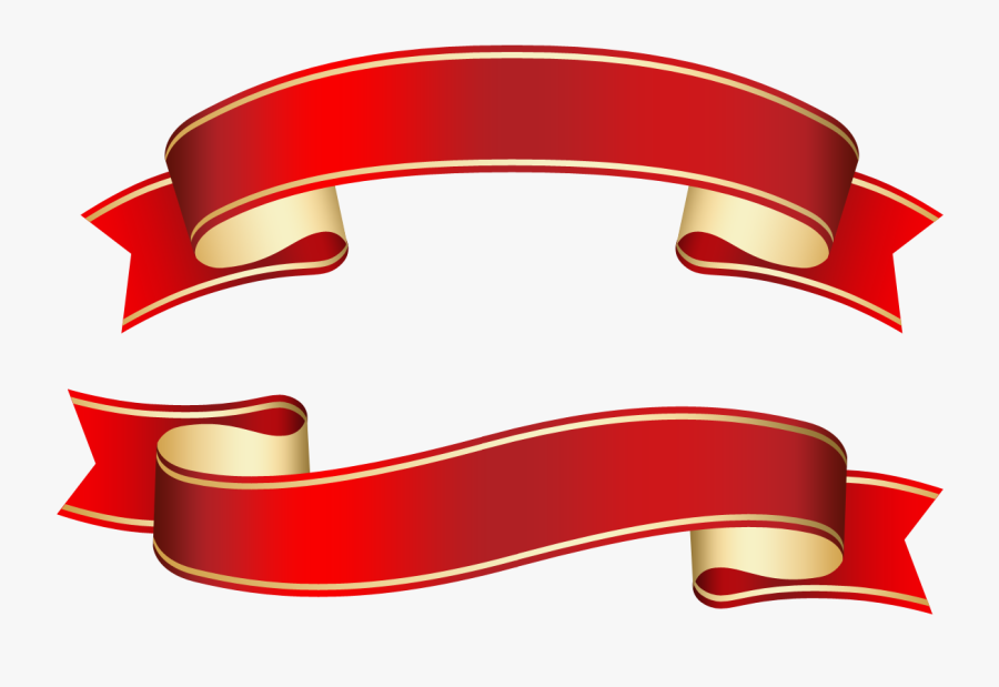 Paper Ribbon Banner Clip Art - Happy Birthday Red And White, Transparent Clipart