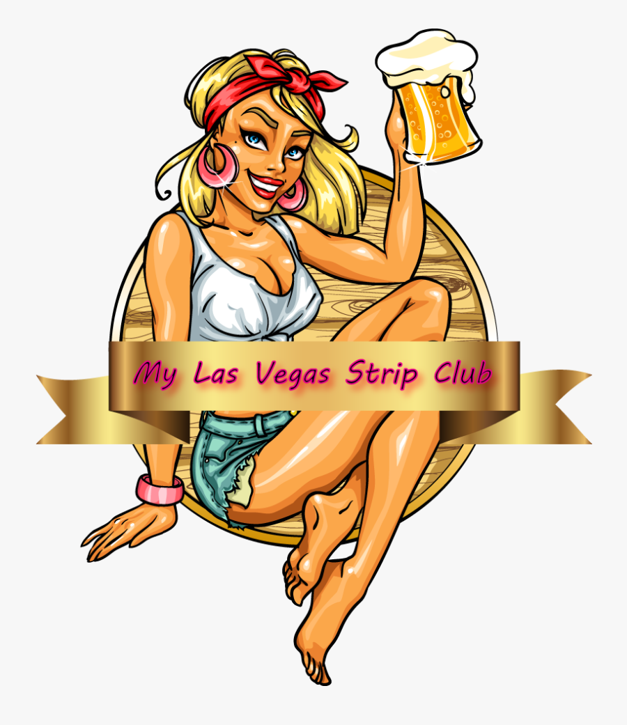 My Las Vegas Strip Club - Girl Holding Beer Tattoo, Transparent Clipart