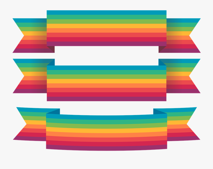 Ribbon Colorful Rainbow Design Decoration Banner - Clipart Rainbow Ribbon Png, Transparent Clipart