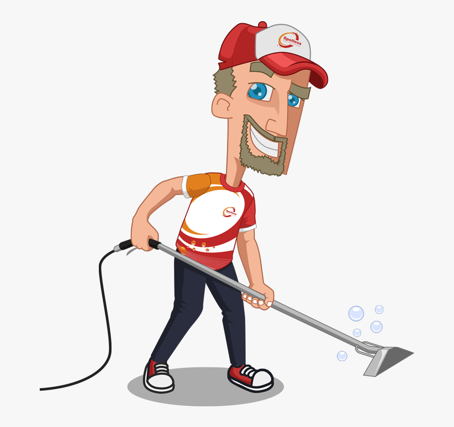 Spotless Carpet Cleaning Mascot - Cartoon, Transparent Clipart