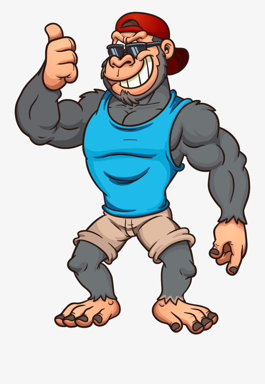 Body Builder Thumbs Up Vector, Transparent Clipart