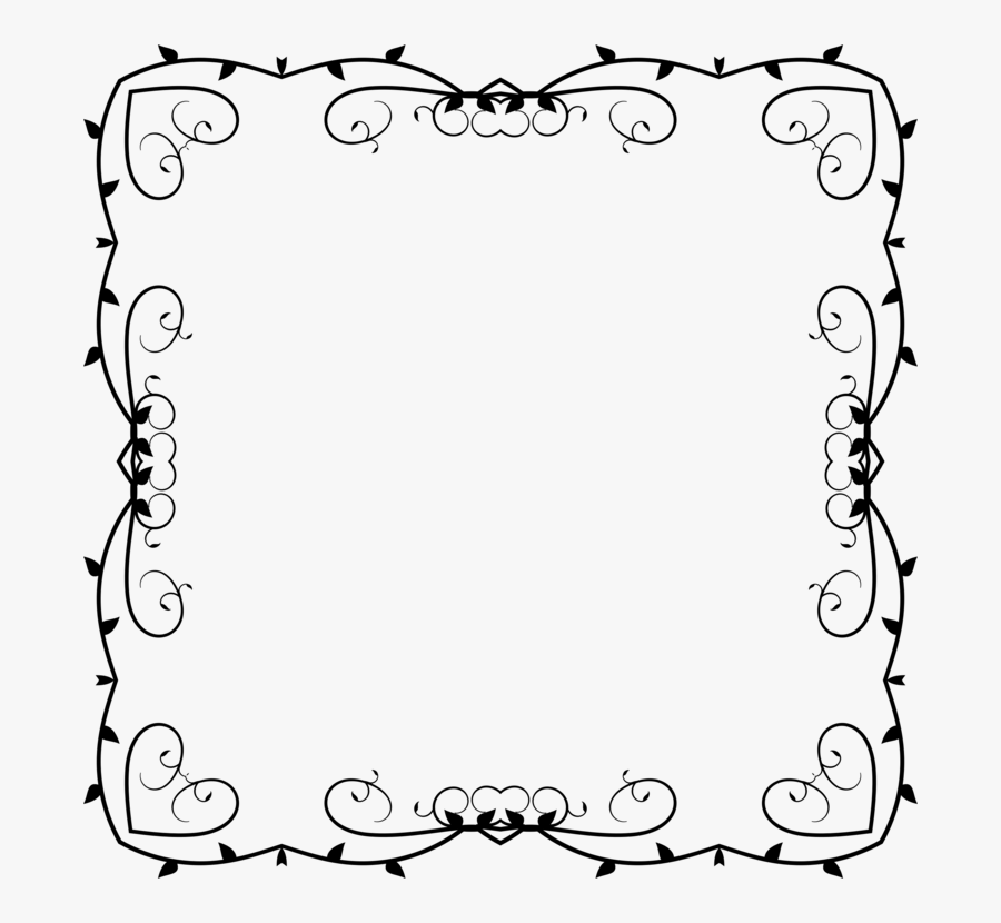 Picture Frame,line Art,area - Free Design Square Border, Transparent Clipart