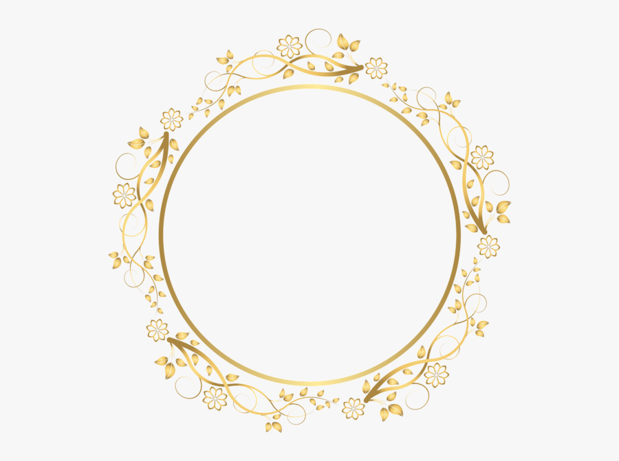 Gold Round Floral Border Transparent Png Clip Art Image - Gold Lace Round Border, Transparent Clipart