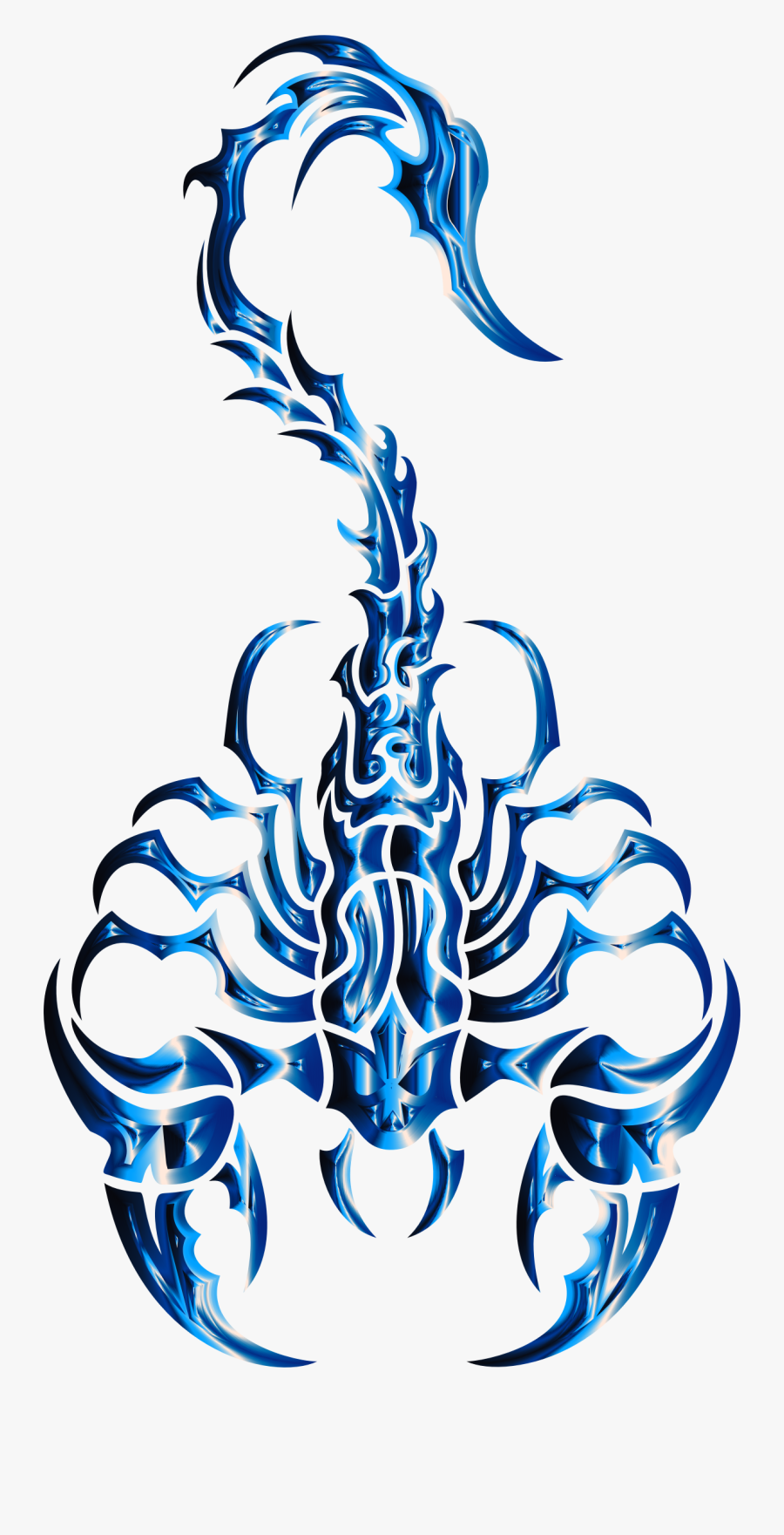 Sleek Tribal Scorpion Cobalt Clip Arts, Transparent Clipart