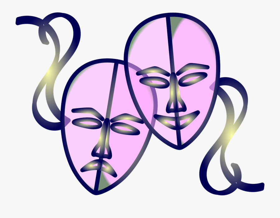 Transparent Theater Mask Png - Mask Drama Transparent Background, Transparent Clipart