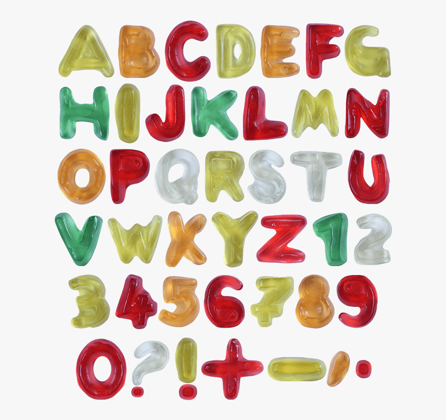 Gummy Letters, Transparent Clipart