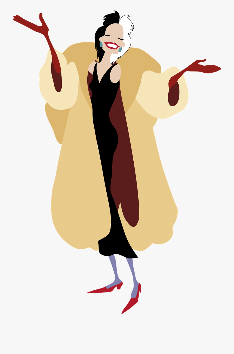 Art,costume Design,fashion - Cruella De Vil Vector, Transparent Clipart