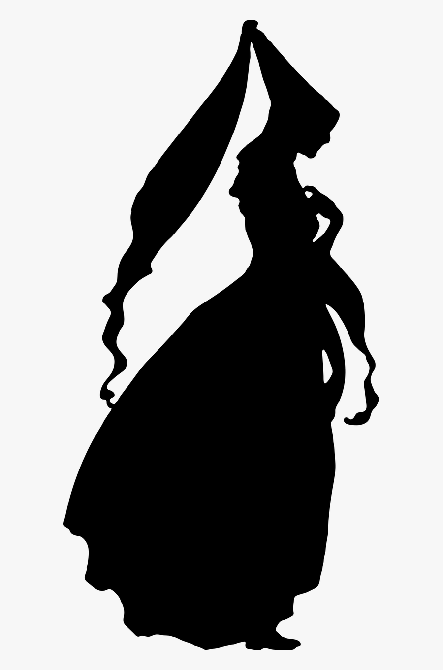 15th Century Fashion Silhouette - 15th Century Woman Silhouette, Transparent Clipart