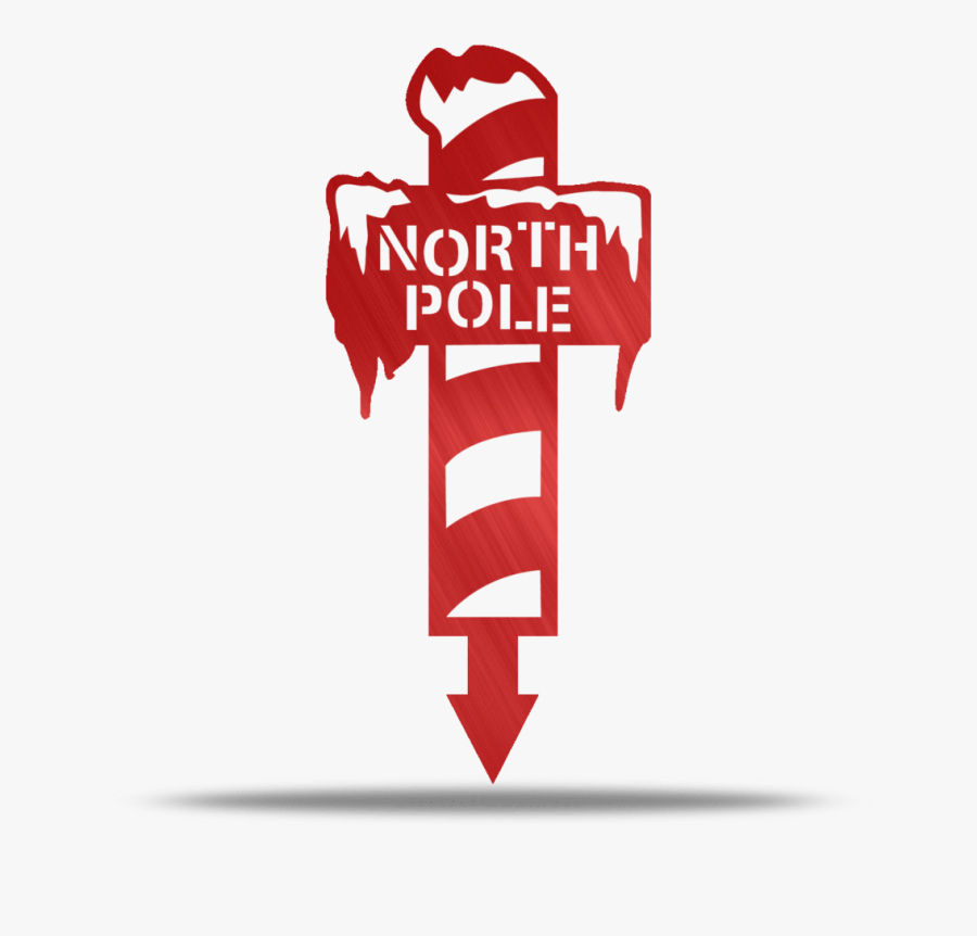 North Pole Metal Yard Stake - North Pole, Transparent Clipart