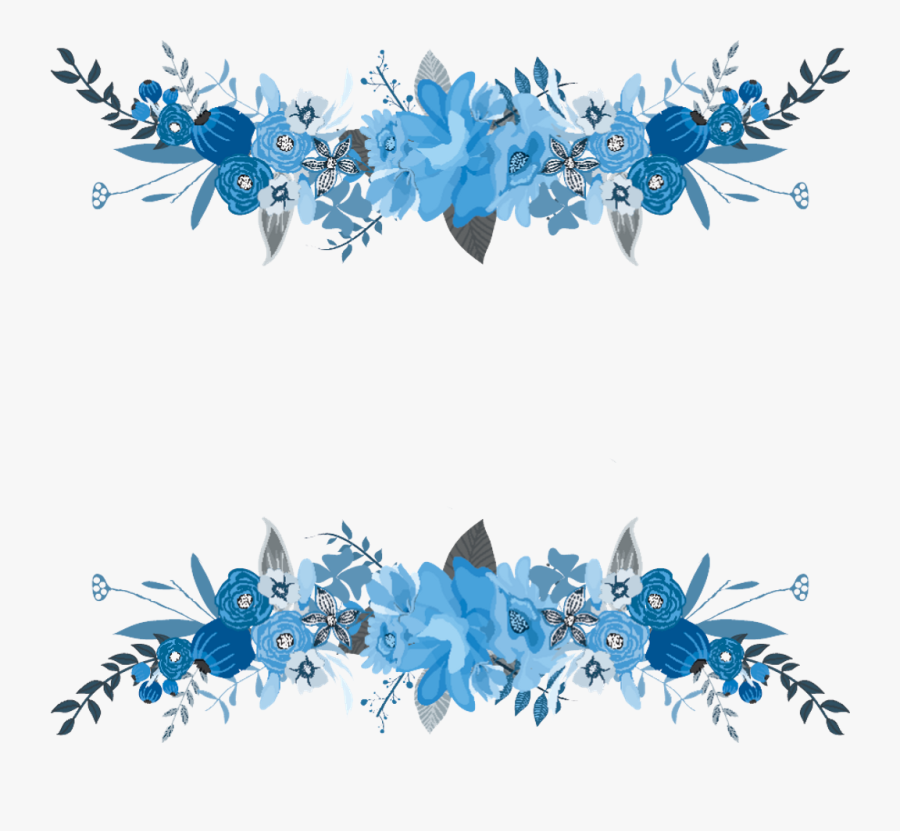 Transparent Clipart Boarders - Transparent Blue Flowers Png, Transparent Clipart