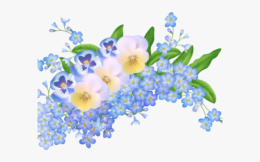 Blue Flower Clipart Frame - Forget Me Not Png, Transparent Clipart