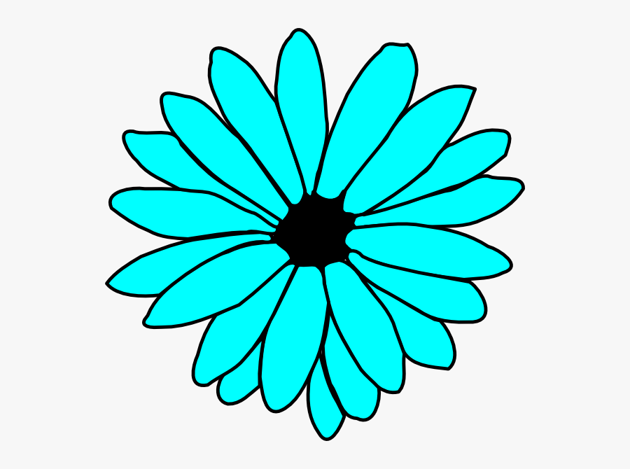 Blue Flower Svg Clip Arts - Daisy Flower Clipart Black And White Png, Transparent Clipart