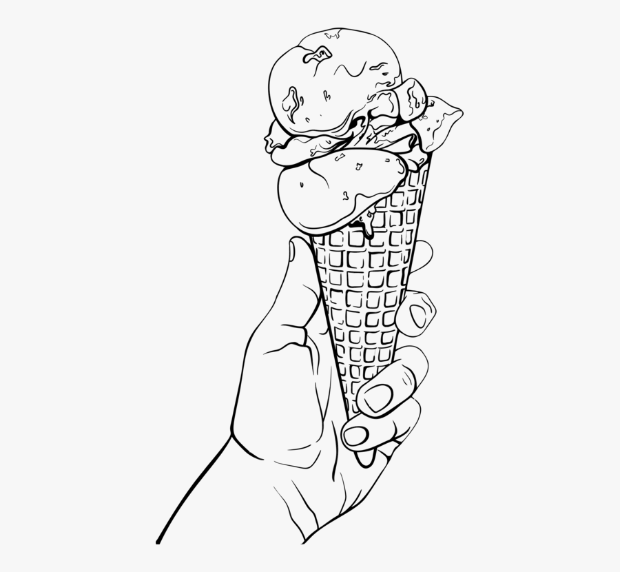 Art,shoe,human - Person Holding Ice Cream Drawing, Transparent Clipart