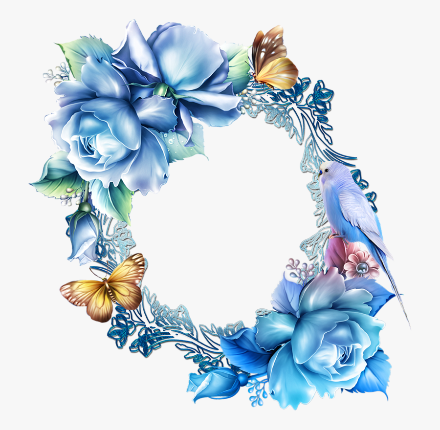 Image Du Blog Zezete2 - Blue Floral Border Design, Transparent Clipart