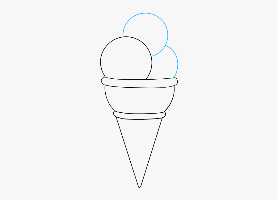 How To Draw Ice Cream - Line Art, Transparent Clipart