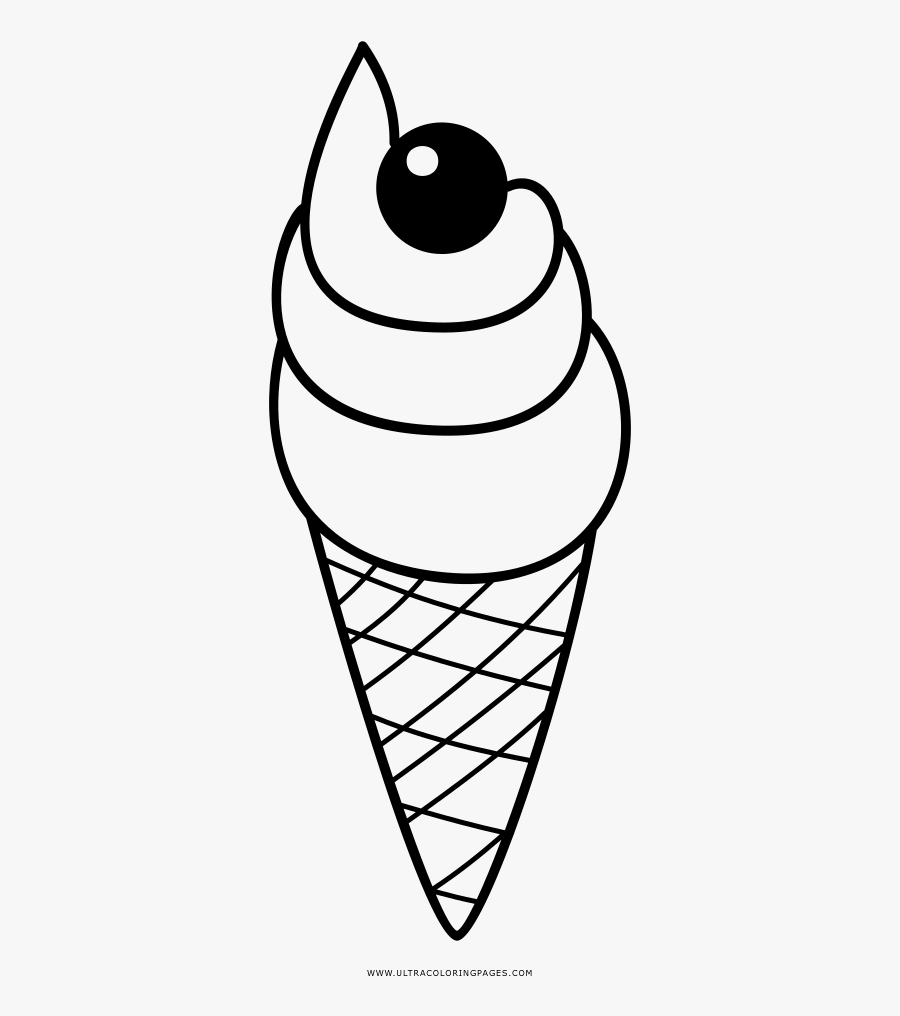 Ice Cream Cone Coloring Page - Ice Cream Cone, Transparent Clipart