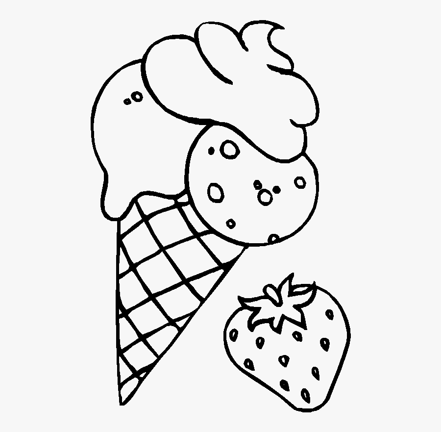 Cookies And Ice Cream Coloring Pages, Transparent Clipart