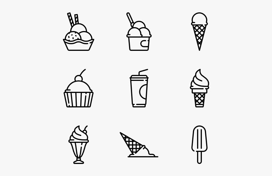Ice Cream Icons Vector, Transparent Clipart