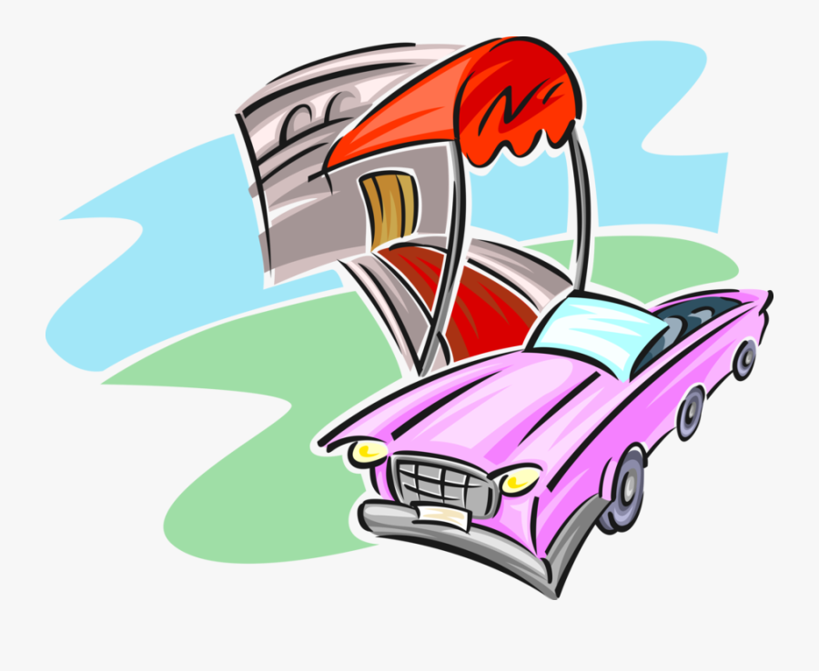 Vector Illustration Of Hospitality Industry Hotel With - Hotel Car Clipart, Transparent Clipart