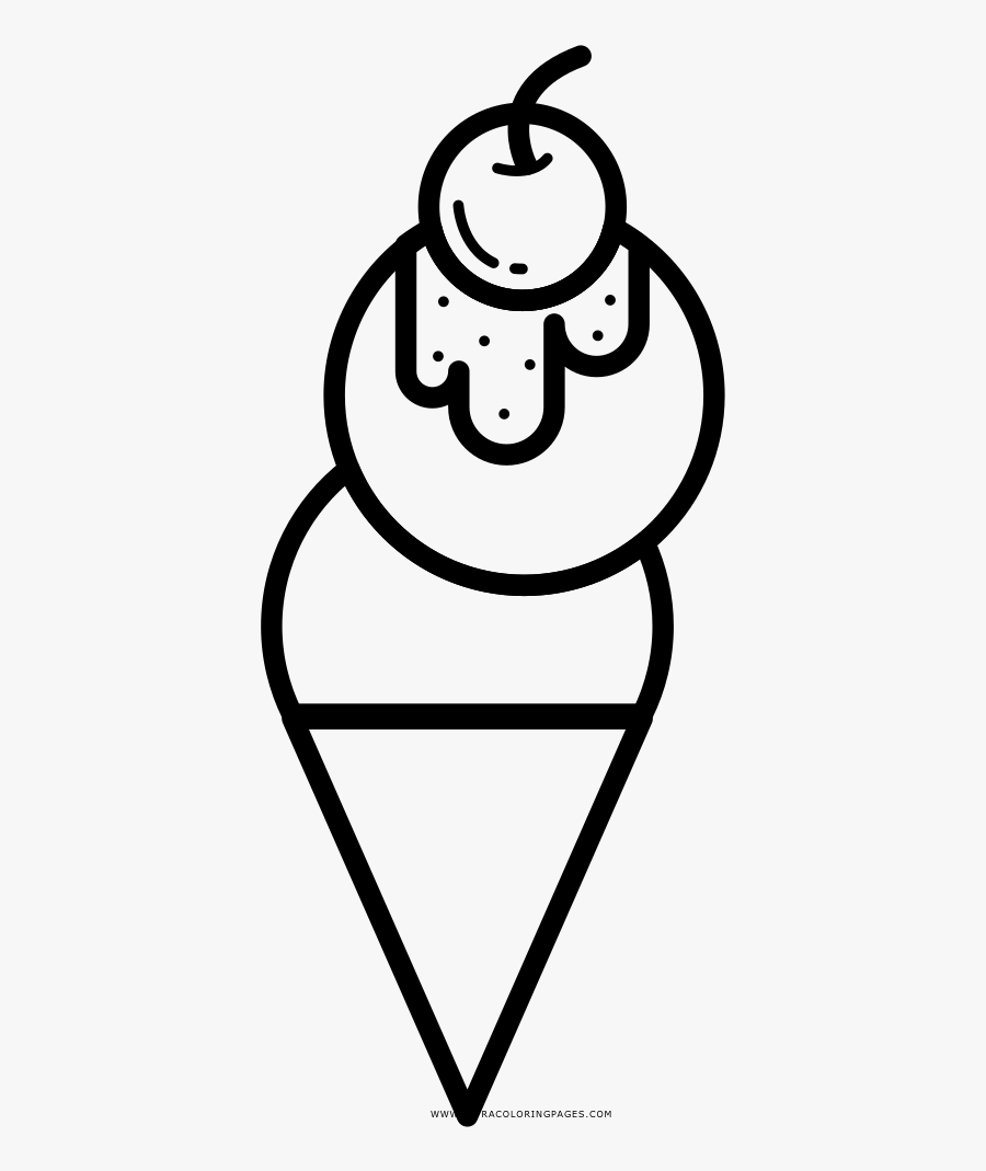 Ice Cream Cone Coloring Page - ภาพ ระบายสี ไอ ศ ครีม, Transparent Clipart