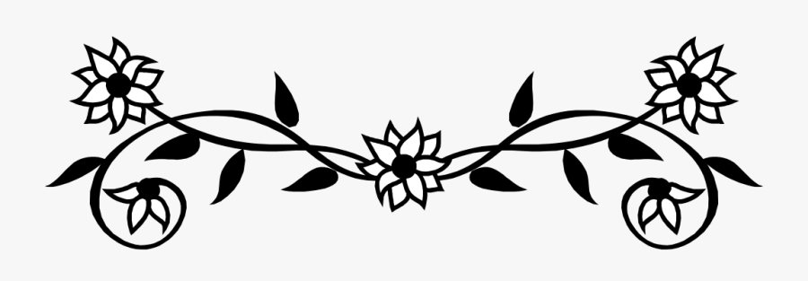 Flower Design Clipart Black And White, Transparent Clipart