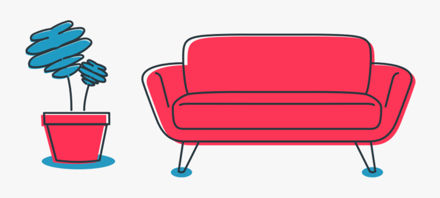 Studio Couch, Transparent Clipart