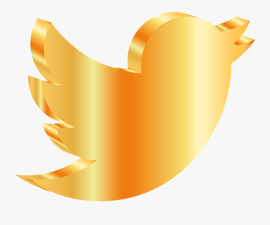Twitter Social Media Communications Free Picture - Twitter Gold Logo Png, Transparent Clipart