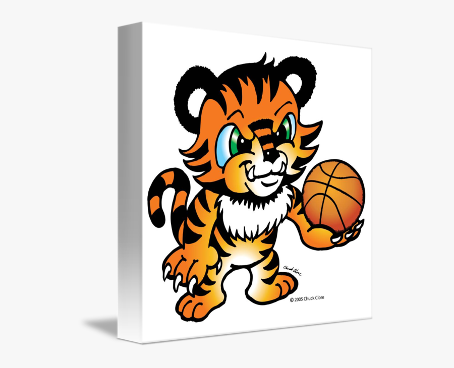 Tiger Basketball By Chuck Clore Vector Download - Tiger Playing Basketball Clipart, Transparent Clipart