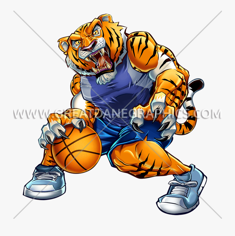 Basketball Tiger - James A Shanks Middle School Logo, Transparent Clipart